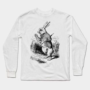 Alice in Wonderland | White Rabbit Checks His Watch | White Rabbit | Vintage Alice | Long Sleeve T-Shirt
